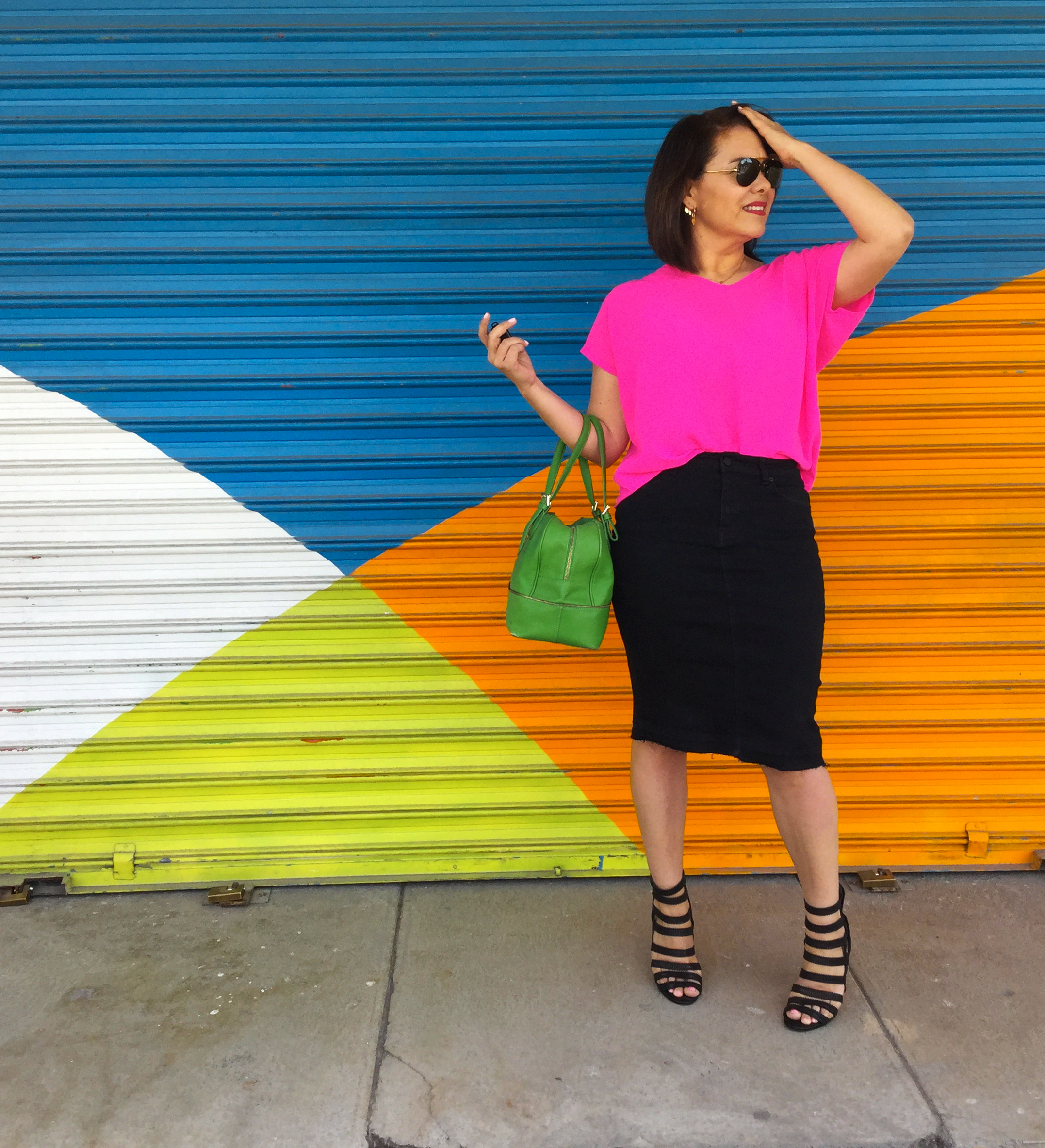 blusa neon outfit –